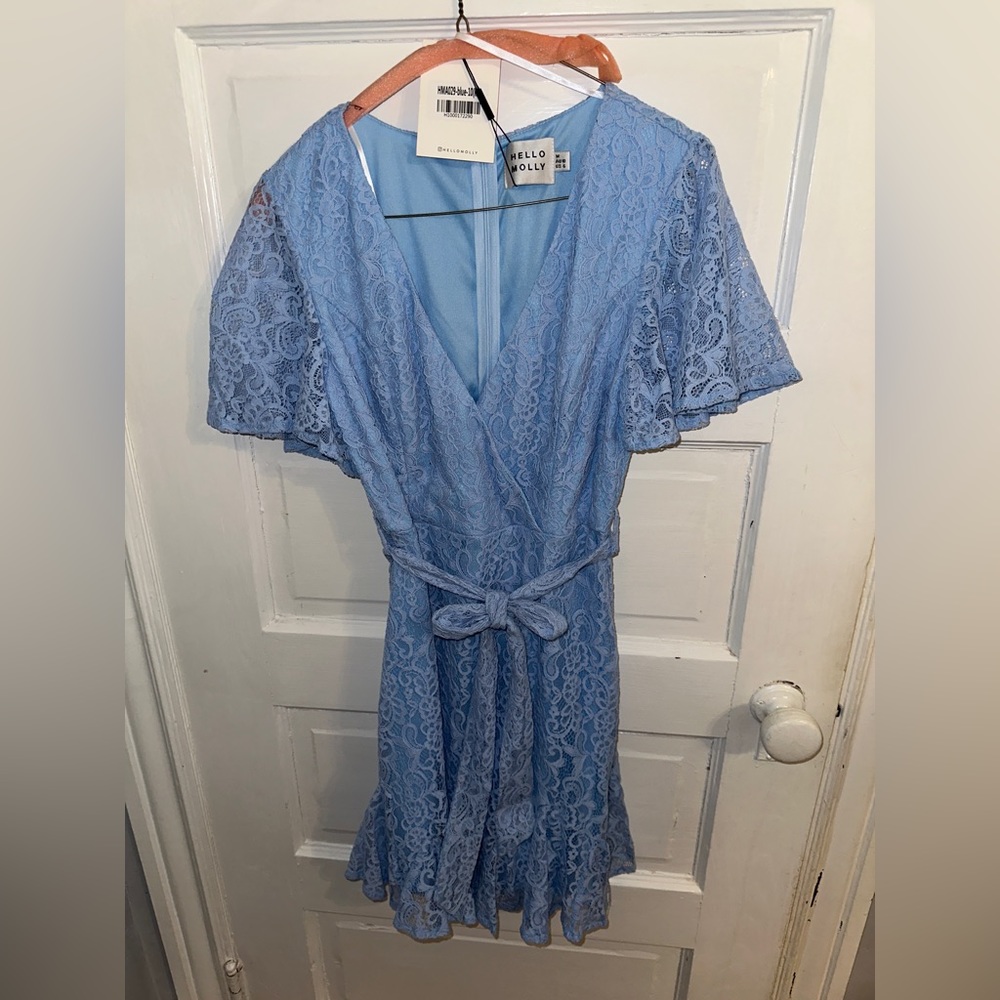 Blue Lace Mini Dress